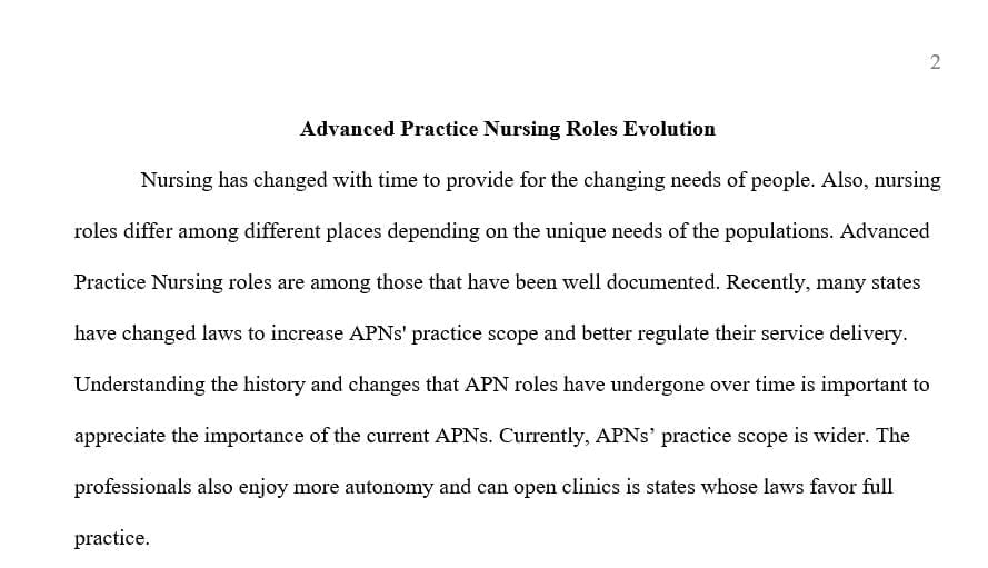 role of advanced registered nurse transformed over time