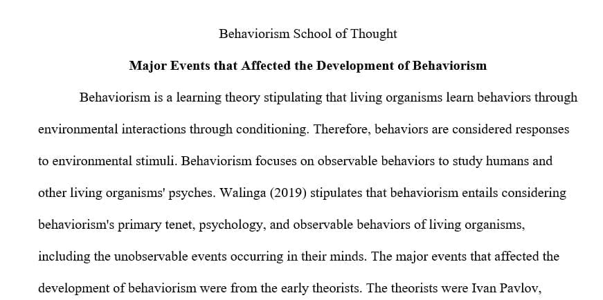 How a major school of psychological thought informs professional behavior.