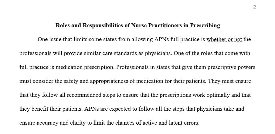 roles and responsibilities of the advanced nurse practitioners