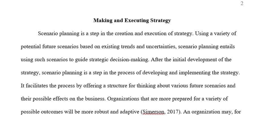 Tasks/processes that are associated with making and executing strategy