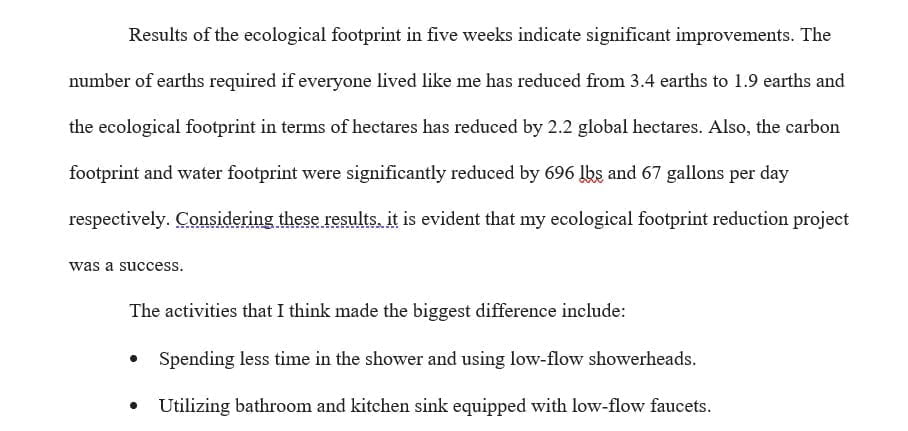 Ecological Footprints and Comparison 