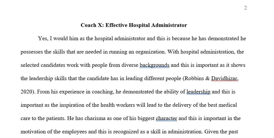 Case 1-1 Coach X: Effective Hospital Administrator