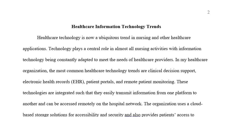 HEALTHCARE INFORMATION TECHNOLOGY TRENDS