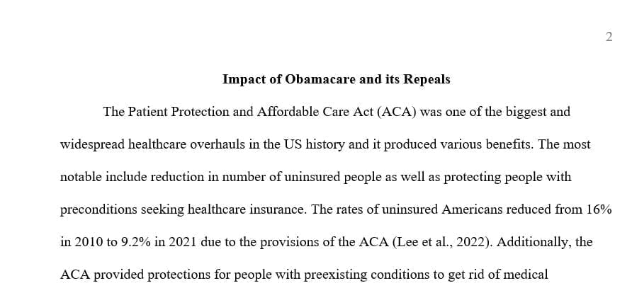 How has ACA helped Americans andhow have some of the repeals  affected Americans