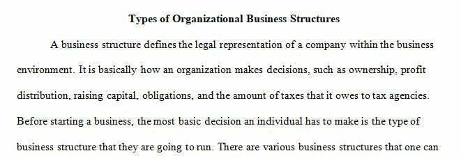 types of organizational business structures