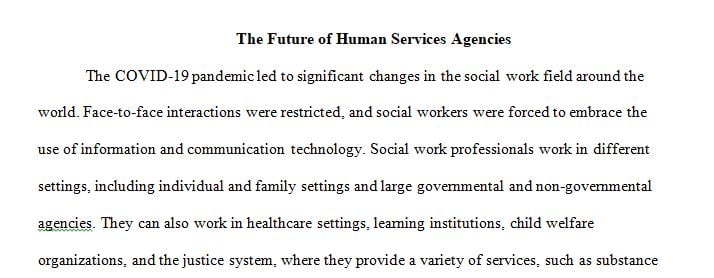 Reflections on the Future of Human Services Agencies