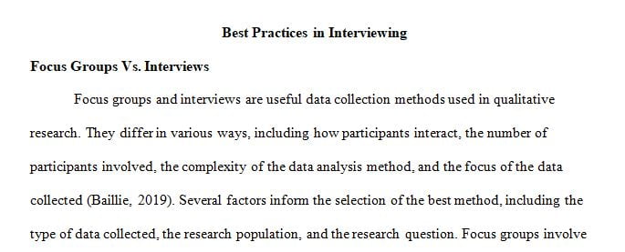 depict different interviewing techniques.