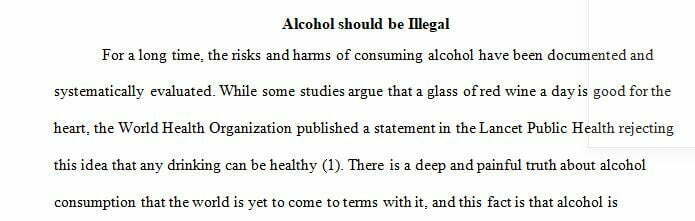 Topic: Alcohol should be illegal