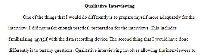 SELF-REFLECTION: WHAT I LEARNED FROM INTERVIEWING