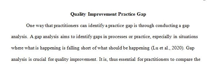 IDENTIFYING PRACTICE GAPS FOR QUALITY IMPROVEMENT