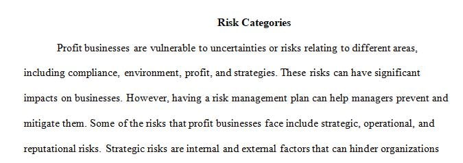 risk categorie