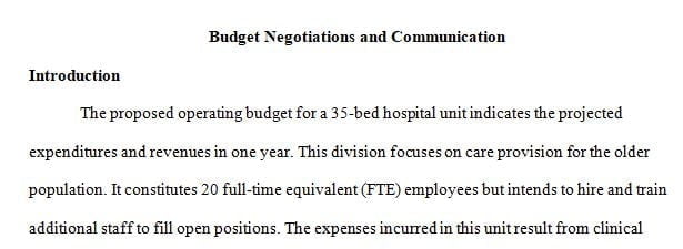 Write a 3-5 page executive summary that justifies the operating budget you prepared in Assessment 2.