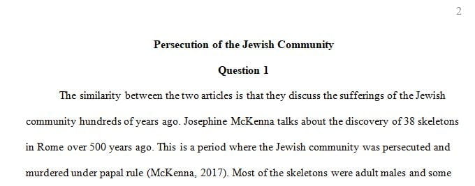 Topic: Christian and Judaic Medieval interactions in the Middle Ages as exemplified through Norwich, England and Rome, Italy.