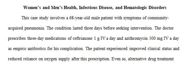 WOMEN’S AND MEN’S HEALTH INFECTIOUS DISEASE