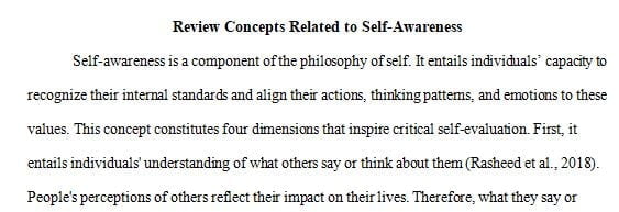 Review concepts related to self-awareness