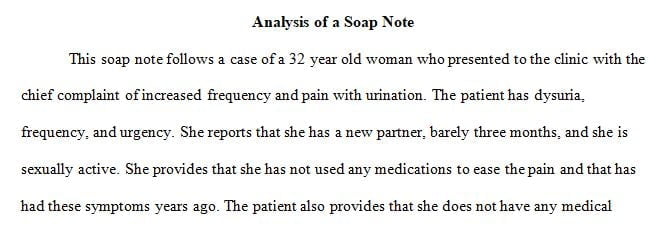 T.S. is a 32-year-old woman who reports that for the past two days, she has dysuria, frequency, and urgency