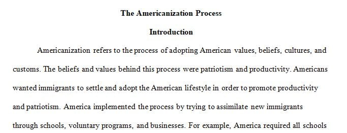  Americanization process