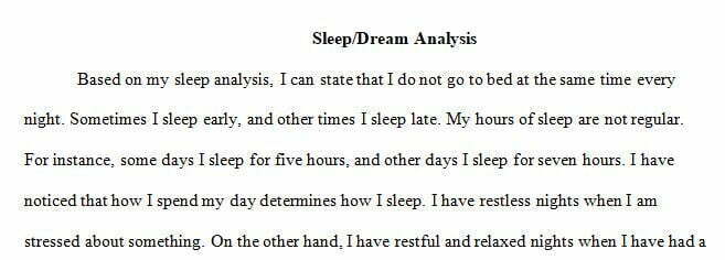 paper about your own sleep habits