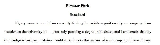 Assignment Details: Context:  You meet a leader at a company that you aspire to work at. 