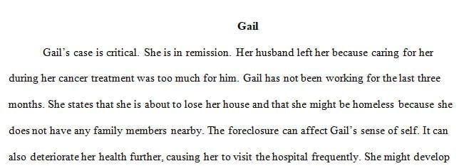 Gail is a 52-year-old Caucasian woman who has just finished an intensive course of treatment for breast cancer.