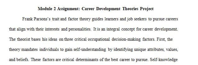 Career Development Theories Project