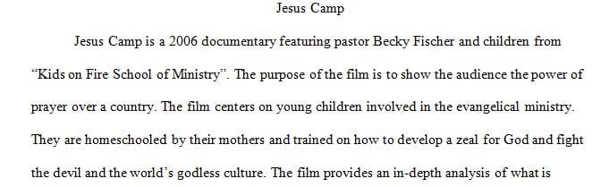 Answer preview for the paper on 'Watch a film of your choosing, write a paper and include the film’s URL address as the “works cited”