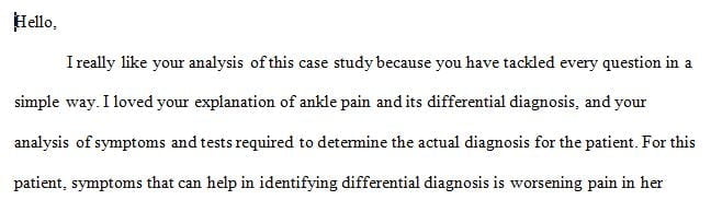 A 46-year-old female reports complaints of bilateral ankle pain