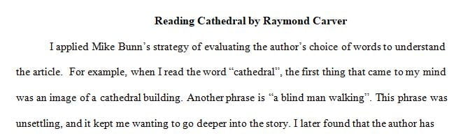 Reading Raymond Carver's story "Cathedral" "like a writer"