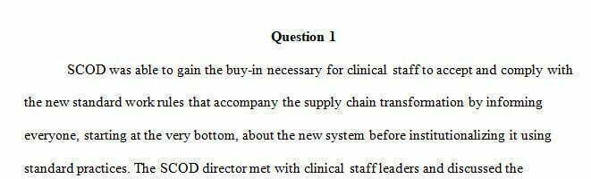 What were the main drivers behind supply chain improvements and what sustains those improvements over the years?