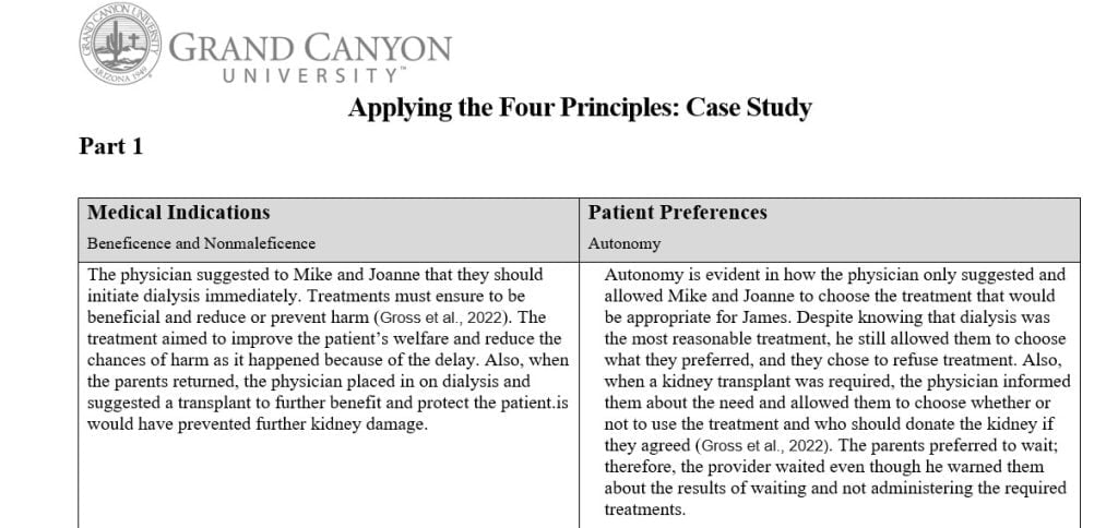 Based on the "Case Study: Healing and Autonomy" and other required topic Resources, 