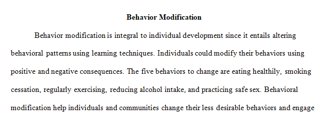 Behavior modification