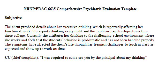 Comprehensive Psychiatric Evaluation