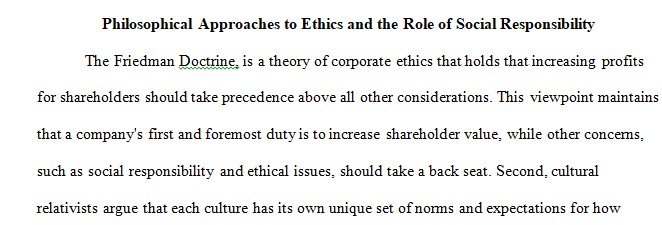 ethics and the role of social responsibility