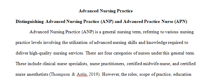 Advanced Nursing Practice