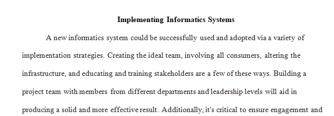 implementation of informatics