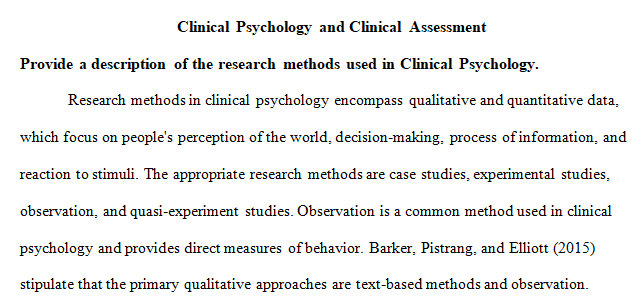  Clinical Psychology