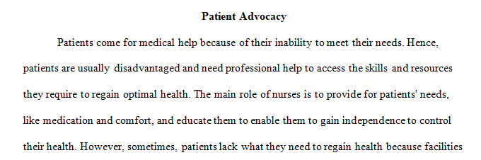 What examples of advocacy 