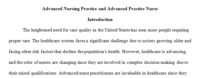 Advanced Nursing Practice