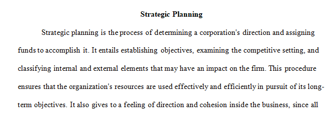 personal definition of strategic planning