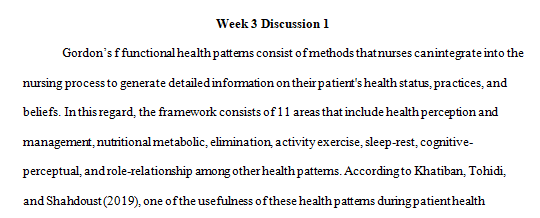 Gordon’s Functional Health Patterns 