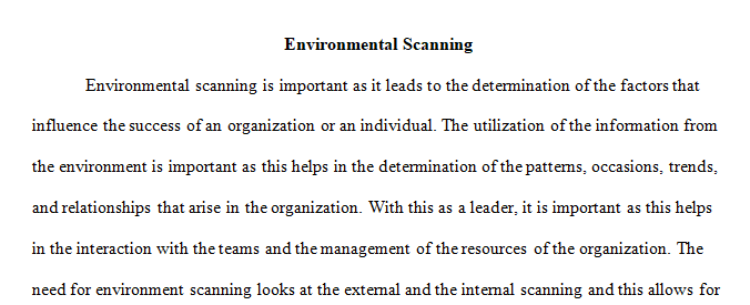 Conduct an environmental scan