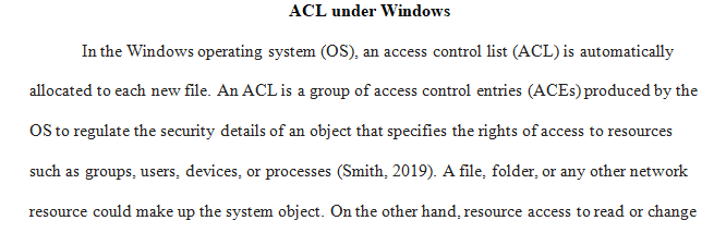 explain how that file acquires its initial ACL 