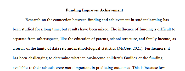 Does funding improve achievement?