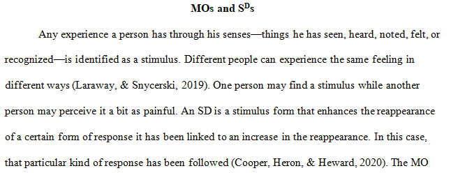 motivating operations and discriminative stimuli