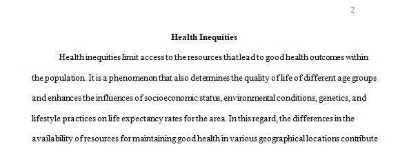 Health inequities