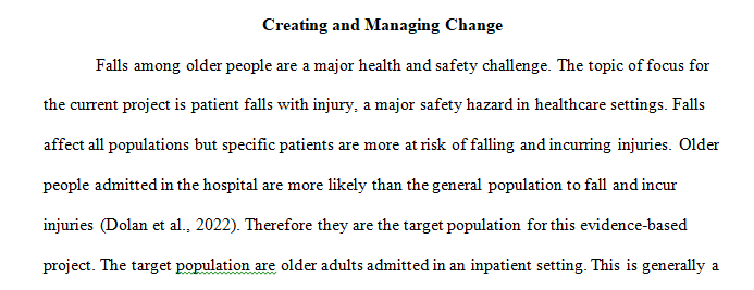 populations affected by the change