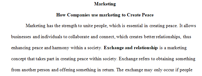 marketing to create peace