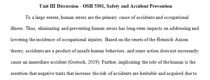 error causes occupational injuries and illnesses?