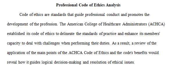 code of ethics for your profession