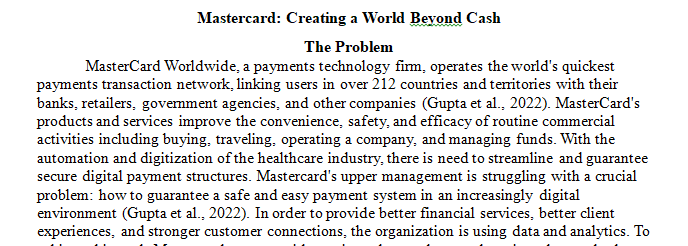 mastercard creating a world beyond cash case study answers